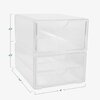 Martha Stewart Brody Set of 2 Plastic Stackable Office Desktop Organizer Boxes, Single Drawer & 2 Drawers, 6x7.5in BE-PB3315-2-CLR-MS